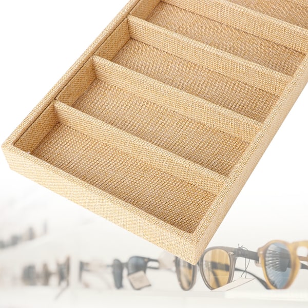 6 rum Solbrille Display Boks Smykke Display Organizer Bakke