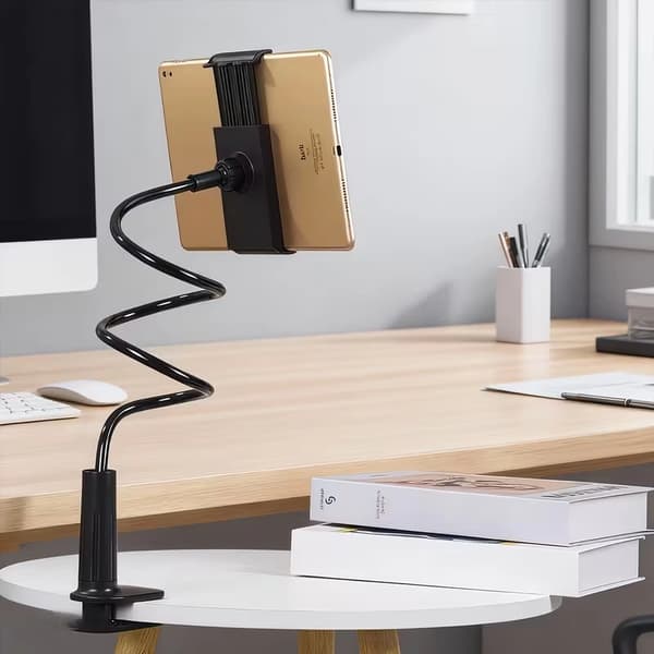 360° justerbar svanehals telefon- og tablet-holder – 70 cm klemstativ til skrivebords- og sengebrug