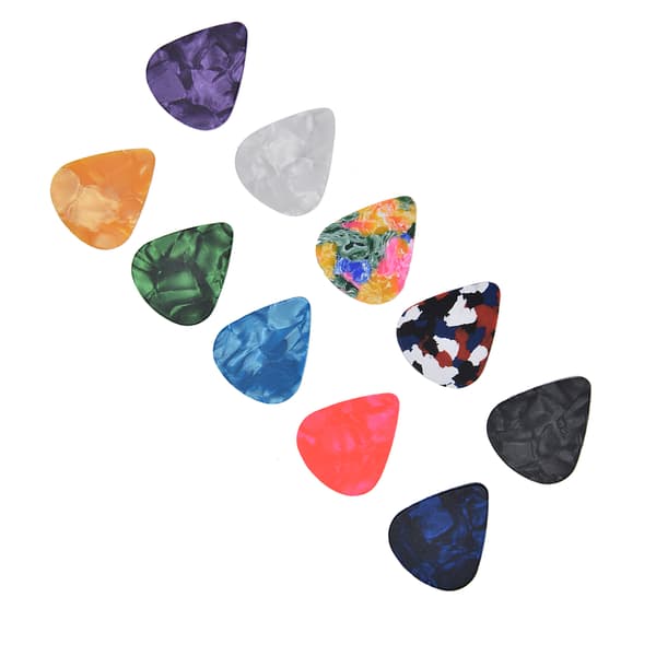 10 st Gitarrplektrum Boost Bas Bärbar Färgglad Retro Kosmisk Stjärnhimmel Mönster Gitarrplektrum för Bas Banjo Ukulele 0,46 mm Silverlåda