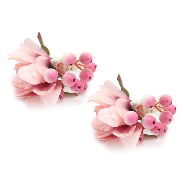 2 stk. servietspænde af hamptov, simuleringsblomst, servietring til hotel, vestlig restaurant 6623 Pink