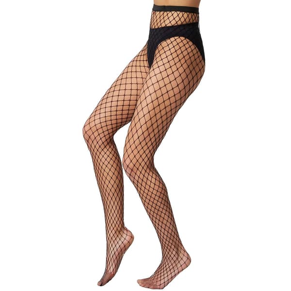 【03】tectake Netstrømpebukser med mellemstore masker black