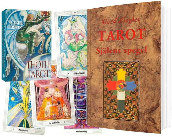 【03】Tarotpakke: Sjælens Spejl Bog + Thoth Tarotkort Sæt Svensk Sæt 393