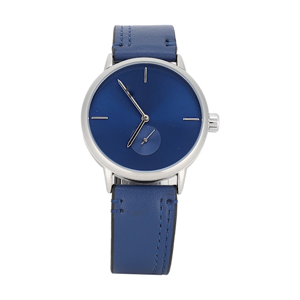 T Winner PU Läderrem Vattentät Mekanisk Herrklocka Armbandsur med Klockbox (Blå Silver)