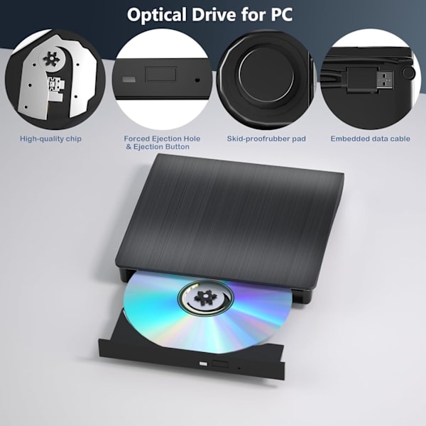 Eksternt USB optisk drev til computere, universel DVD-brænder til bærbare computere, diskbrænder, eksternt CD/DVD-drev