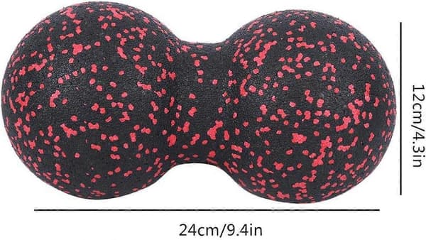 【03】Massagebold 24x12cm EPP Skum Jordnødderulle til Dybtvævsmuskelafspænding Ryg- og Nakketerapi Rød Sort