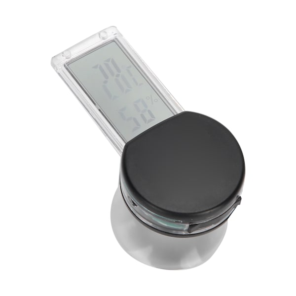 Reptil Terrarium Termometer Hygrometer Digital Display Kæledyrstank Temperaturmåler Sort