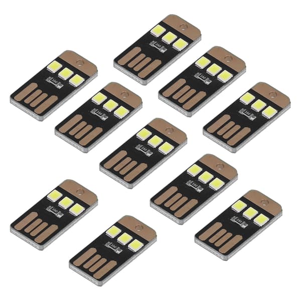 10 stk. Camping Mini Telt Natlys Bærbar Energibesparende USB LED Lommelygte til Udendørs Sort