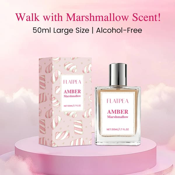 Marshmallow-inspirerad, alkoholfri doft. Mild och icke-irriterande doftspray. Damparfym