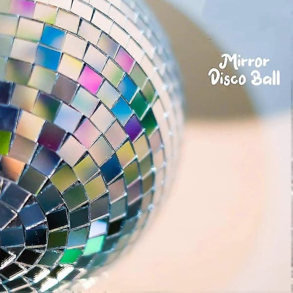 Sølv Guld Glas Spejl Diskokugle Dekorativ Fest Lys Reflekterende DJ Dans Jul Hjem Klub Scenebelysningseffekt 15CM Silver
