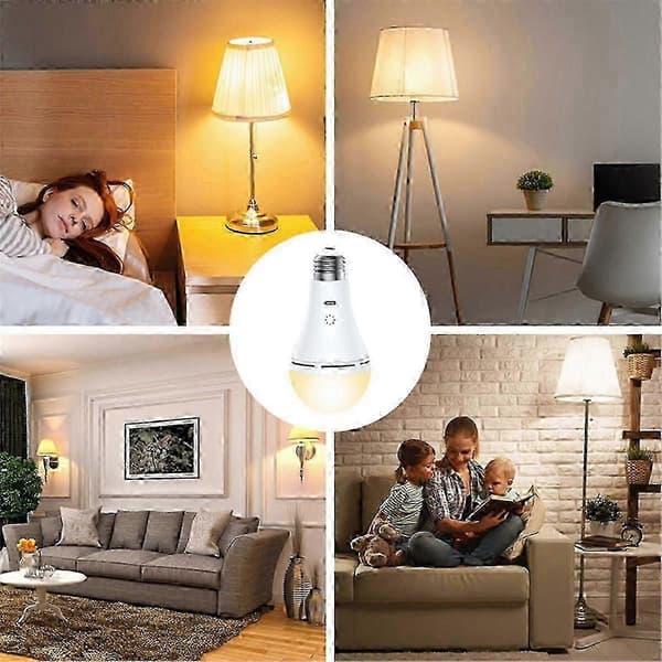 2-pack USB-uppladdningsbara LED-lampor, dimbara i 3 färger, 3000K-6000K, E27-sockel 9W, fjärrkontroll ingår