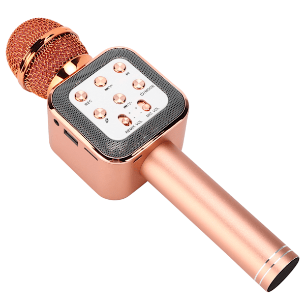 Trådlös Mikrofon Bluetooth Mic Högtalare 5W Portabel Handhållen för Karaoke Party Hem (Roséguld)