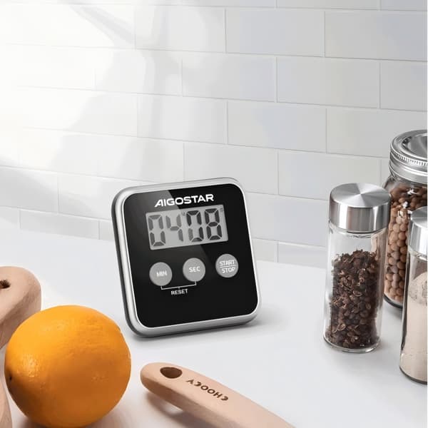 Aigostar Digital Kökstimer, Stoppur med Stor Skärm för Matlagning och Bakning, Magnetisk