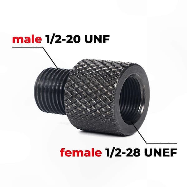 1 kpl 1/2-20 UNF uros 1/2-28 UNF naaraskierteinen sovitin