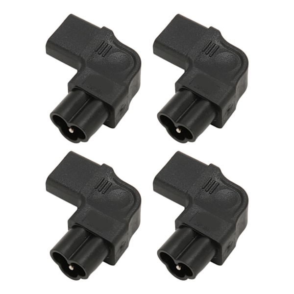 IEC320 C6 til C13 Strømadapter 90 Grader 2.5A‑10A 250V Strømstikadapter til UPS Computerstik 4 stk