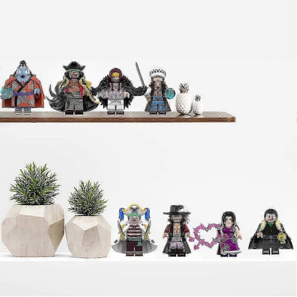 8-delade One Piece Mini Actionfigurer: Anime Byggklossar för Barn