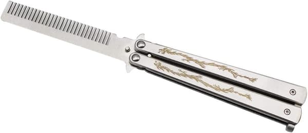 【03】Sommerfuglekam i rustfrit stål, foldbar kam, Balisong metal Co DXGHC