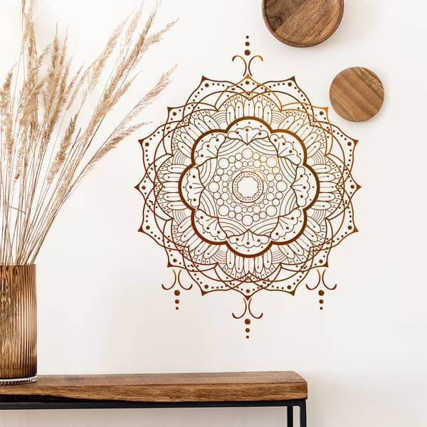 Mandala-seinätarrat Datura Buddha Irrotettava taide kodinsisustus