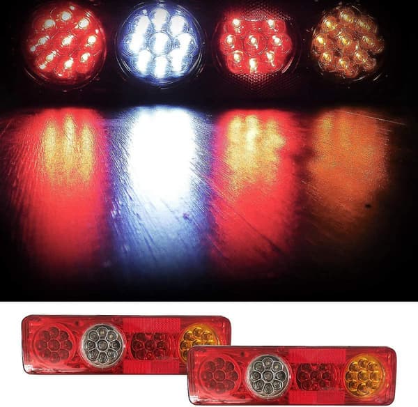 【03】Car Taillight 2pcs 12v 36 Led Taillight 6 Functions Trailer Caravan Cara_jarx