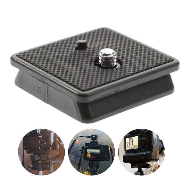 【03】2st Stativfäste Stativ Snabbkopplingsplatta 1/4 tums skruv Stativ Kamerafäste Black Black 4.6X4.2X0.6CM