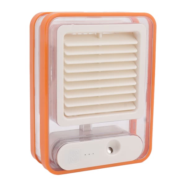 Bordluftkøler USB-opladning Orange Bærbar Mini Desktop Luftfugter Ventilator Lav Støj med Farvet Natlys