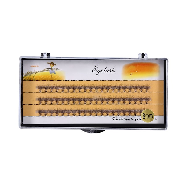 Naturliga Mjuka Falska Ögonfransförlängningar Deluxe Fransar VOLYM Falska Fläktar 3d Ögonfransar (8mm)