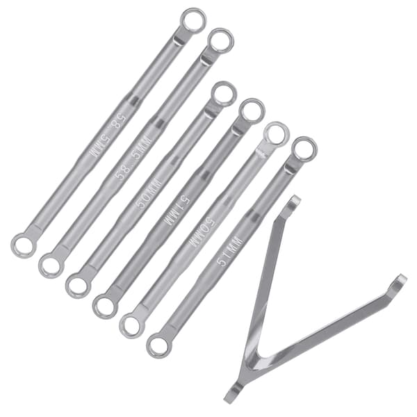 Aluminium Stangforbindelse Træk Stang Sæt Suspension Links Sæt til AXIAL SCX24 1/24 RC Bil Titanium