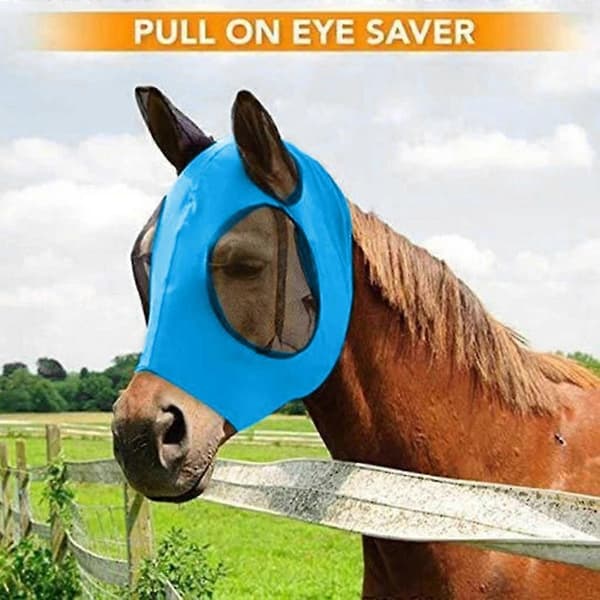 Anti-flugnät hästmask bekväm passform flugmask skyddar ögon och öron