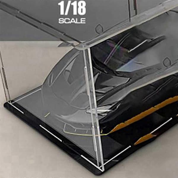 2X Transparent Leksaksbilsmodell Varm Dammtät Display Skyddslåda, Lämplig för 1/18