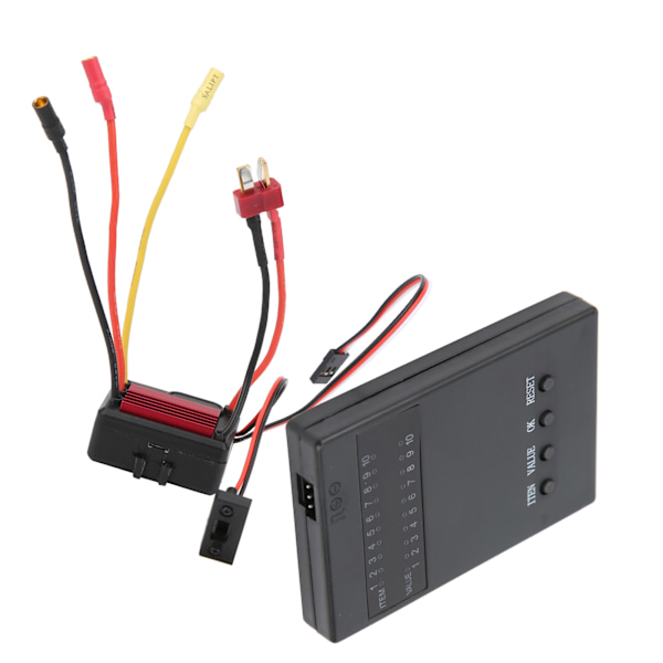 35A Harjaton ESC Sähköinen Nopeudensäädin Ohjelmakortti Sopii 1/18 1/16 RC Automalliin (Punainen)