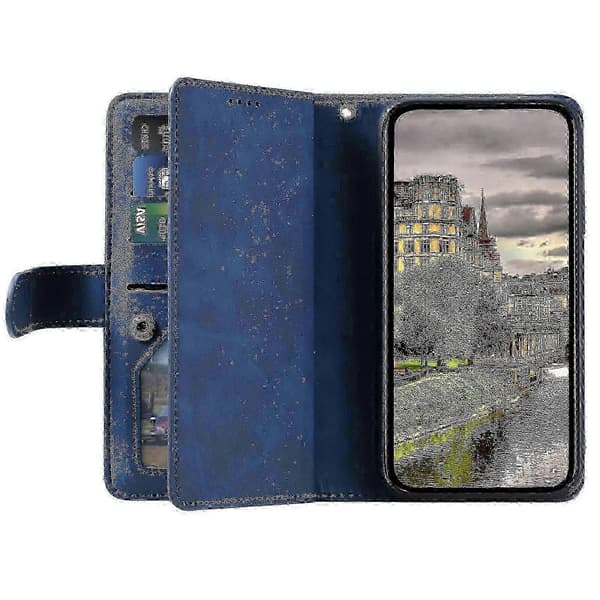 Til Honor Magic7 Lite/X9c 5G PU-læder lynlås pung etui med 9 kortpladser -NBB Blue