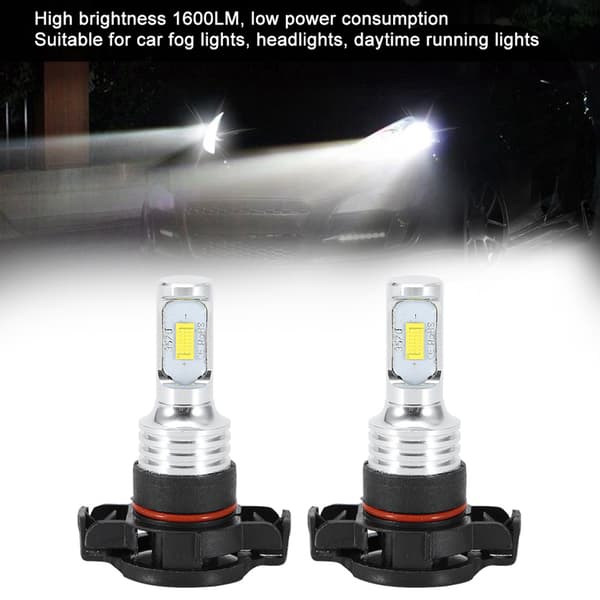 2 stk. 80W 6000K LED Forlygtepærer Kit til H16/5202 - Hvidt Lys