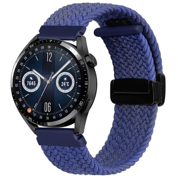 För Garmin Forerunner 265/255/Vivoactive 4/Venu 2 22 mm nylonarmband + vikbart spänne Blue