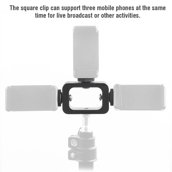 3 i 1 Firkantet Mobiltelefon Mount Adapter Fyld Lys Holder Beslag til Live Broadcast