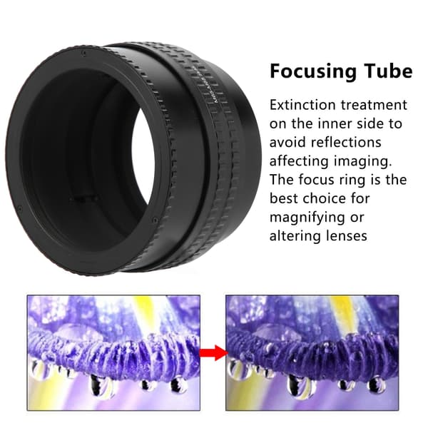 M65-M65 25-55 mm kamera justerbar fokuserande helicoid-adapter makroförlängningsrör