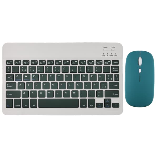 【03】Langaton näppäimistö ja hiiri iPad Air 5, 4 Pro, 11, Bluetooth, espanja, englanti, Android, iOS, Windows, puhelin, tabletti dark green