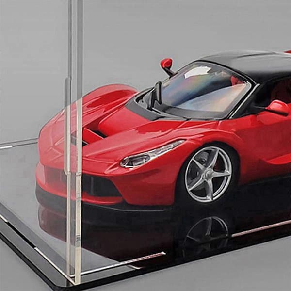 2X Transparent Leksaksbilsmodell Varm Dammtät Display Skyddslåda, Lämplig för 1/18