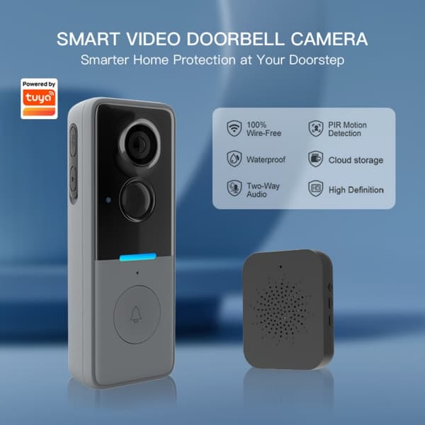 Smart Video Dørklokke med Kamera, hjemmesikkerhedskamera.