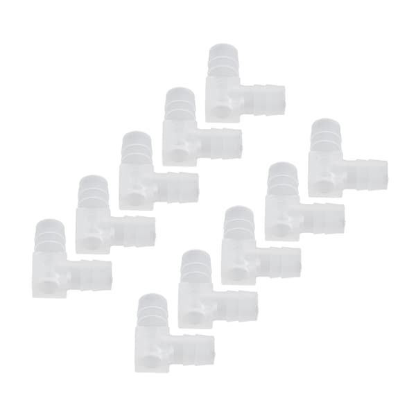 10 stk. Albue Slange Studs Plastik Fitting 90 Graders Lige Barbeforbindelse Adapter L Form til Akvarium 10mm