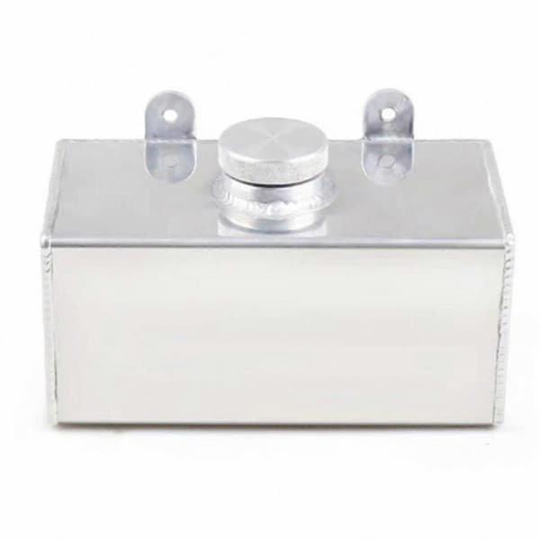 Universal 2L aluminium intercoolerbeholder til bilrudevaskersystem poleret finish Silver