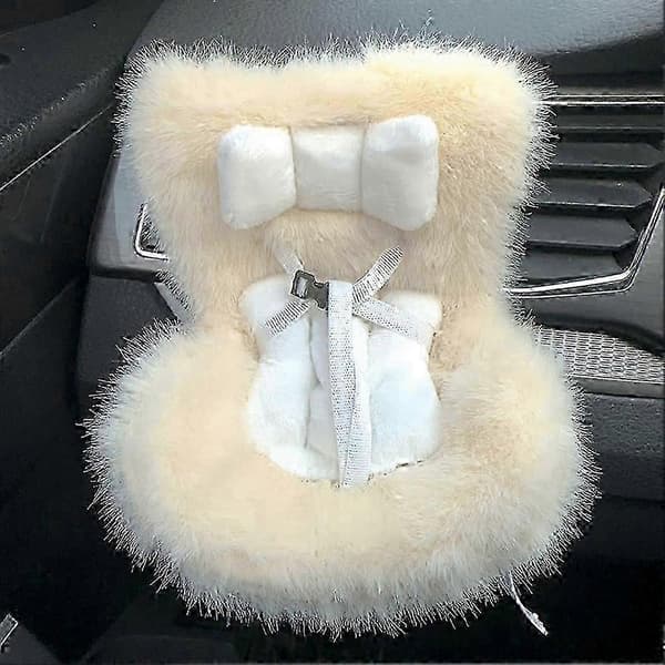 Labubu Dukketilbehør Mini Autostole til Labubu til Beskyttelse af Dukke Beige