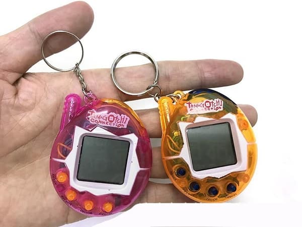 【03】2-pak Tamagotchi Virtuelt Kæledyr Nøglering - Retro LCD digitalt spil til børn, Mini elektronisk legetøjsgave 2 pack random color