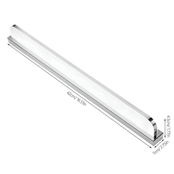 LED 9W/42cm/5960 Spejlfrontlampe Akrylspejllampe til soveværelse og badeværelse (sølvhvidt lys)