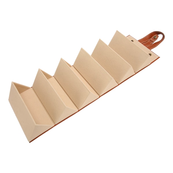 Rejse Solbrille Organizer Etui Brun 6 Slots Hængende Foldbar PU Læder Brille Opbevaringsboks