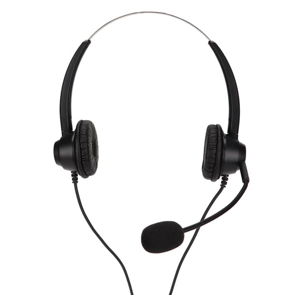 H360DRJ Binaural Telefon Headset Sort Støjreducerende Dobbeltsidet Headset til Callcentre Online Kurser