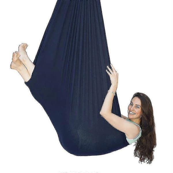 Barnhängmatta för yoga i luften, 100 % nylon, elastisk, gravitationsfri gunga för inomhusbruk, sensorisk träning, hängstol för barn Silver gray