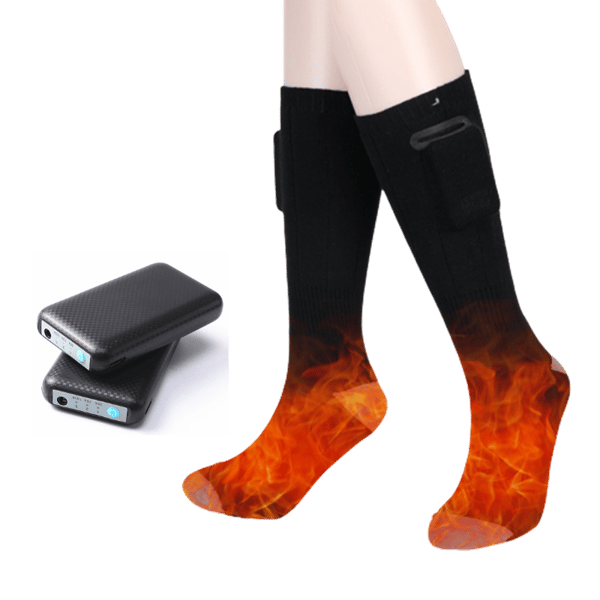 【03】Batteriopvarmede sokker 4000 mAh Sort M Sort Black M