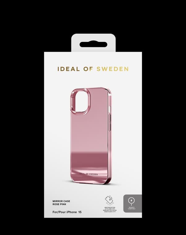 【03】Spejletui MagSafe iPhone 13 / 14 / 15 / 16e / 17e Spejl Rosaguld Rosa Rosa pink