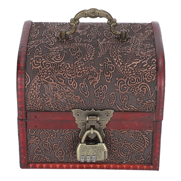 Retro smyckeskrin i trä, örhänge, halsband, organizer, fotorekvisita (6003A-03DH10--L+Kodlås)