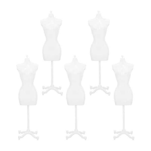 5 stk. dukketøjsstativ miniature mannequin modelstativ kjoleudstillingsstativ