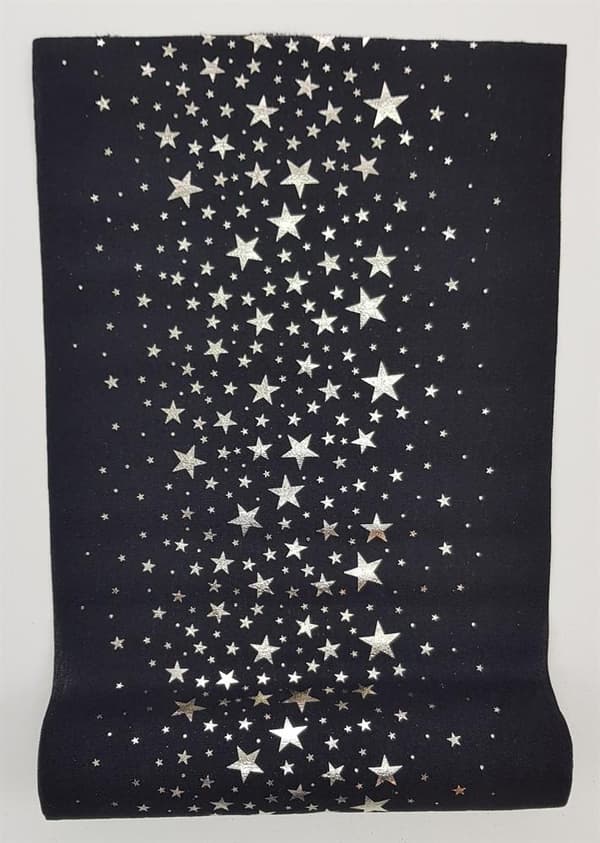 Rullduk, svart/silver, 28 cm x 3 m Svart black